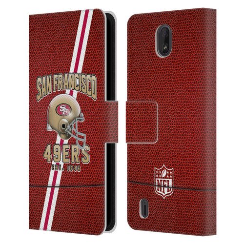 NFL San Francisco 49ers Logo Art Football Stripes Leather Book Wallet Case Cover For Nokia C01 Plus/C1 2nd Edition