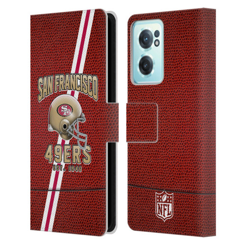 NFL San Francisco 49ers Logo Art Football Stripes Leather Book Wallet Case Cover For OnePlus Nord CE 2 5G