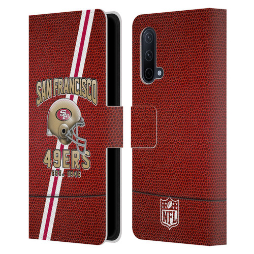 NFL San Francisco 49ers Logo Art Football Stripes Leather Book Wallet Case Cover For OnePlus Nord CE 5G