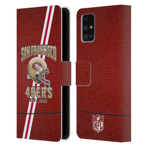 NFL San Francisco 49ers Logo Art Football Stripes Leather Book Wallet Case Cover For Samsung Galaxy M31s (2020)