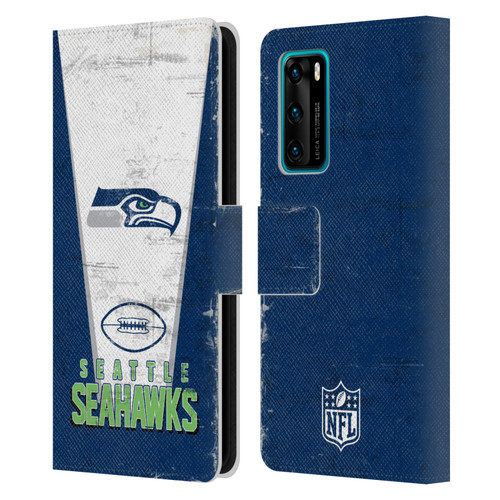 NFL Seattle Seahawks Logo Art Banner Leather Book Wallet Case Cover For Huawei P40 5G