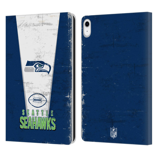 NFL Seattle Seahawks Logo Art Banner Leather Book Wallet Case Cover For Apple iPad 10.9 2022/2025