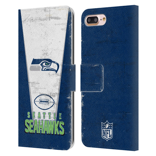NFL Seattle Seahawks Logo Art Banner Leather Book Wallet Case Cover For Apple iPhone 7 Plus / iPhone 8 Plus