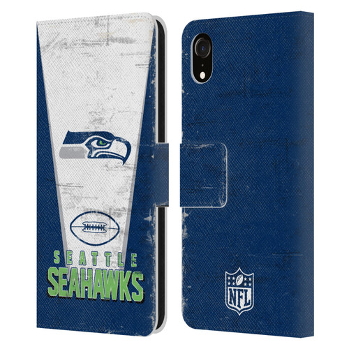 NFL Seattle Seahawks Logo Art Banner Leather Book Wallet Case Cover For Apple iPhone XR