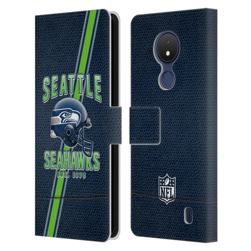 NFL Seattle Seahawks Logo Art Football Stripes Leather Book Wallet Case Cover For Nokia C21