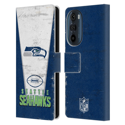 NFL Seattle Seahawks Logo Art Banner Leather Book Wallet Case Cover For Motorola Edge 30