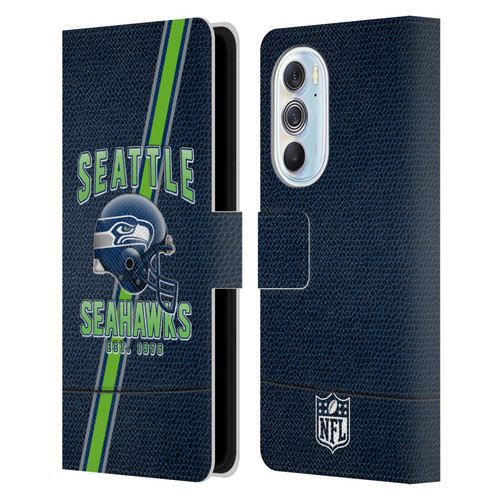 NFL Seattle Seahawks Logo Art Football Stripes Leather Book Wallet Case Cover For Motorola Edge X30