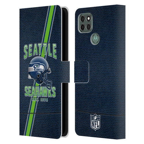 NFL Seattle Seahawks Logo Art Football Stripes Leather Book Wallet Case Cover For Motorola Moto G9 Power