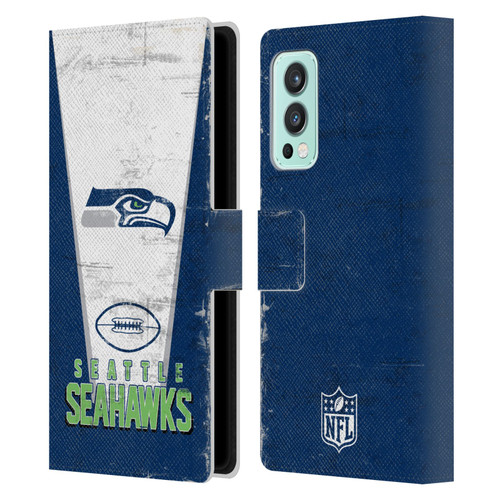 NFL Seattle Seahawks Logo Art Banner Leather Book Wallet Case Cover For OnePlus Nord 2 5G