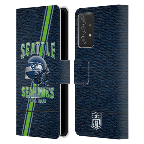 NFL Seattle Seahawks Logo Art Football Stripes Leather Book Wallet Case Cover For Samsung Galaxy A53 5G (2022)