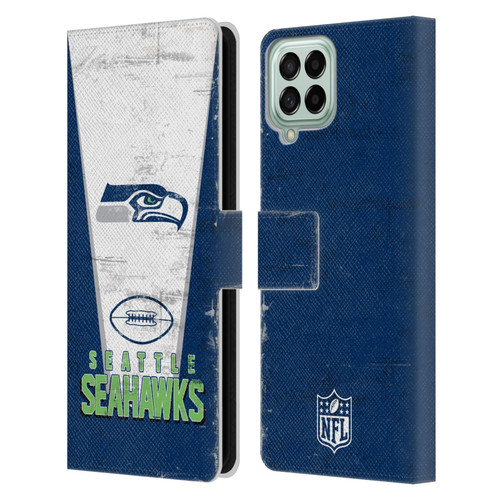 NFL Seattle Seahawks Logo Art Banner Leather Book Wallet Case Cover For Samsung Galaxy M53 (2022)