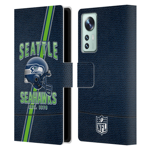 NFL Seattle Seahawks Logo Art Football Stripes Leather Book Wallet Case Cover For Xiaomi 12