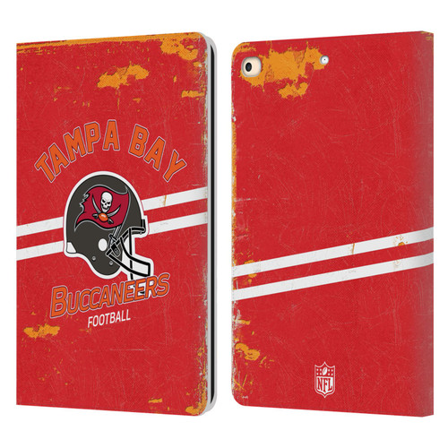 NFL Tampa Bay Buccaneers Logo Art Helmet Distressed Leather Book Wallet Case Cover For Apple iPad 9.7 2017 / iPad 9.7 2018