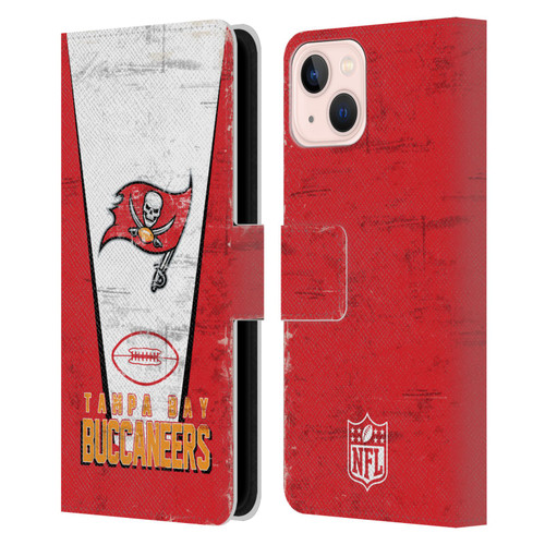 NFL Tampa Bay Buccaneers Logo Art Banner Leather Book Wallet Case Cover For Apple iPhone 13