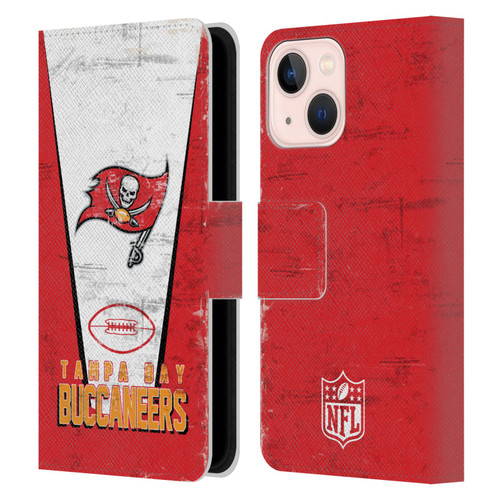 NFL Tampa Bay Buccaneers Logo Art Banner Leather Book Wallet Case Cover For Apple iPhone 13 Mini