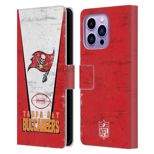 NFL Tampa Bay Buccaneers Logo Art Banner Leather Book Wallet Case Cover For Apple iPhone 14 Pro Max