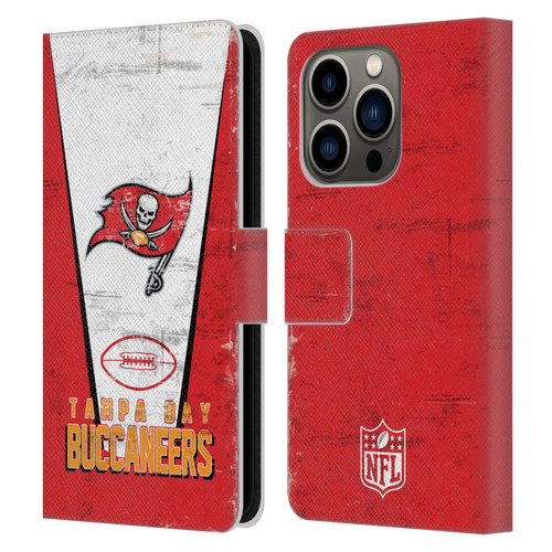 NFL Tampa Bay Buccaneers Logo Art Banner Leather Book Wallet Case Cover For Apple iPhone 14 Pro