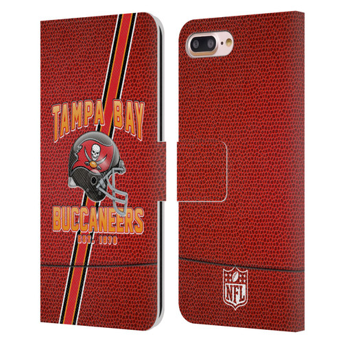 NFL Tampa Bay Buccaneers Logo Art Football Stripes Leather Book Wallet Case Cover For Apple iPhone 7 Plus / iPhone 8 Plus