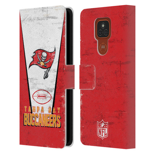 NFL Tampa Bay Buccaneers Logo Art Banner Leather Book Wallet Case Cover For Motorola Moto E7 Plus