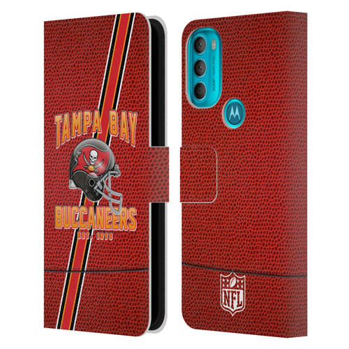 NFL Tampa Bay Buccaneers Logo Art Football Stripes Leather Book Wallet Case Cover For Motorola Moto G71 5G
