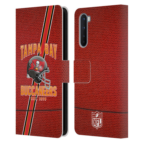 NFL Tampa Bay Buccaneers Logo Art Football Stripes Leather Book Wallet Case Cover For OnePlus Nord 5G