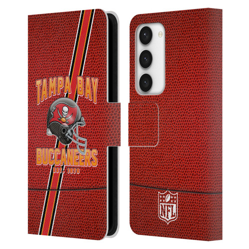 NFL Tampa Bay Buccaneers Logo Art Football Stripes Leather Book Wallet Case Cover For Samsung Galaxy S23 5G