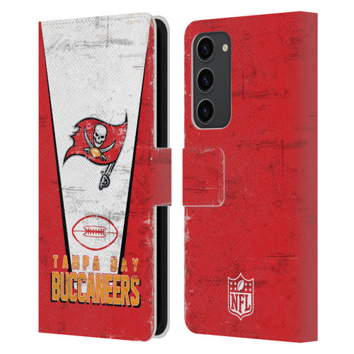 NFL Tampa Bay Buccaneers Logo Art Banner Leather Book Wallet Case Cover For Samsung Galaxy S23+ 5G