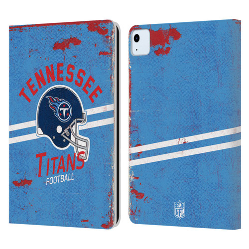 NFL Tennessee Titans Logo Art Helmet Distressed Leather Book Wallet Case Cover For Apple iPad Air 2020 / 2022