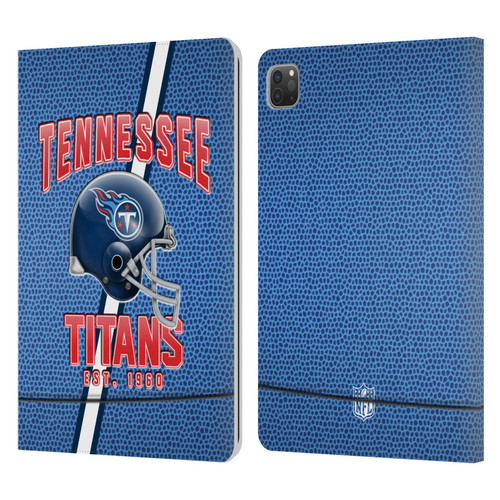 NFL Tennessee Titans Logo Art Football Stripes Leather Book Wallet Case Cover For Apple iPad Pro 11 2020 / 2021 / 2022