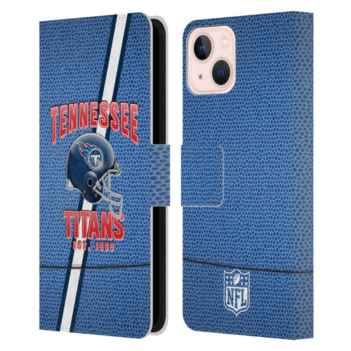 NFL Tennessee Titans Logo Art Football Stripes Leather Book Wallet Case Cover For Apple iPhone 13