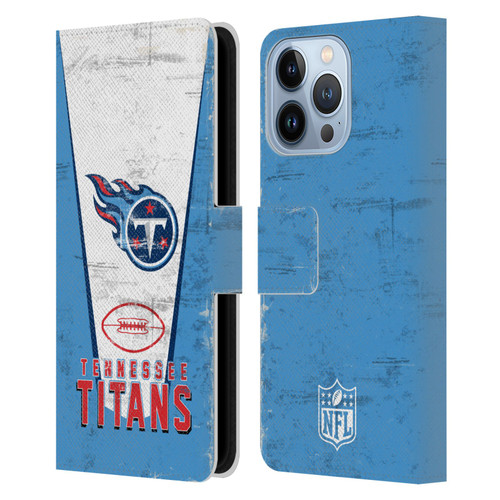 NFL Tennessee Titans Logo Art Banner Leather Book Wallet Case Cover For Apple iPhone 13 Pro