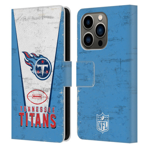 NFL Tennessee Titans Logo Art Banner Leather Book Wallet Case Cover For Apple iPhone 14 Pro