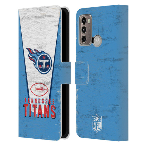 NFL Tennessee Titans Logo Art Banner Leather Book Wallet Case Cover For Motorola Moto G60 / Moto G40 Fusion