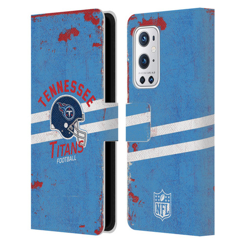NFL Tennessee Titans Logo Art Helmet Distressed Leather Book Wallet Case Cover For OnePlus 9 Pro