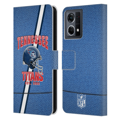 NFL Tennessee Titans Logo Art Football Stripes Leather Book Wallet Case Cover For OPPO Reno8 4G