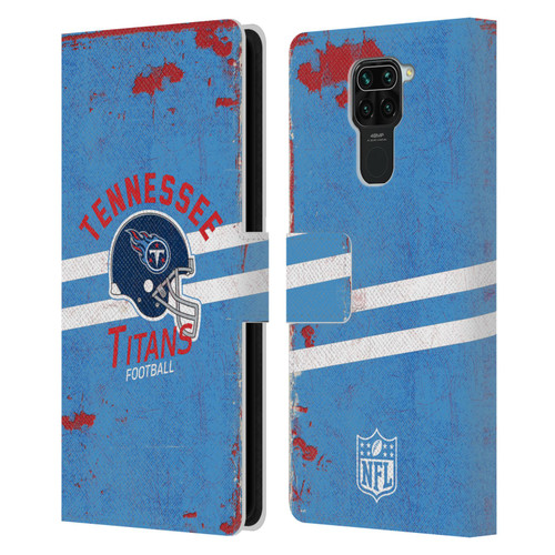NFL Tennessee Titans Logo Art Helmet Distressed Leather Book Wallet Case Cover For Xiaomi Redmi Note 9 / Redmi 10X 4G