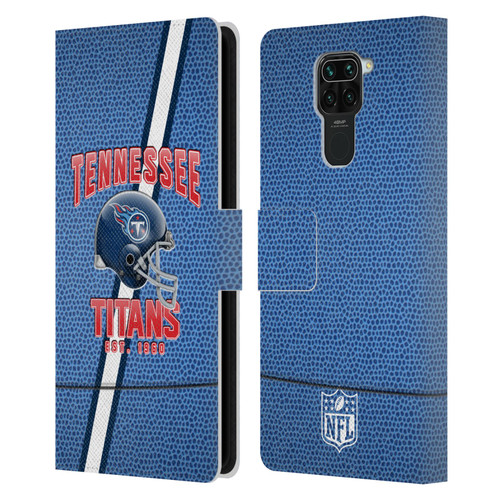 NFL Tennessee Titans Logo Art Football Stripes Leather Book Wallet Case Cover For Xiaomi Redmi Note 9 / Redmi 10X 4G