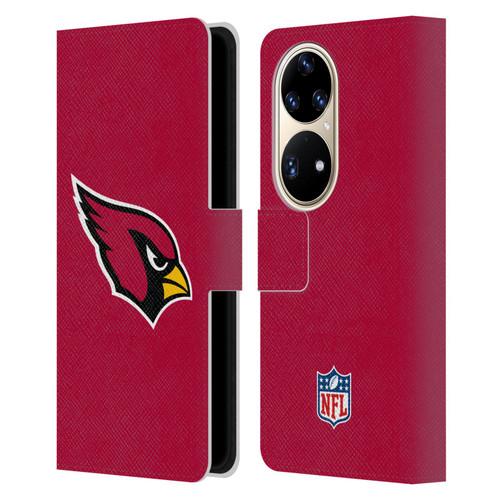 NFL Arizona Cardinals Logo Plain Leather Book Wallet Case Cover For Huawei P50 Pro