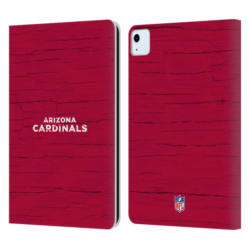 NFL Arizona Cardinals Logo Distressed Look Leather Book Wallet Case Cover For Apple iPad Air 11 2020/2022/2024