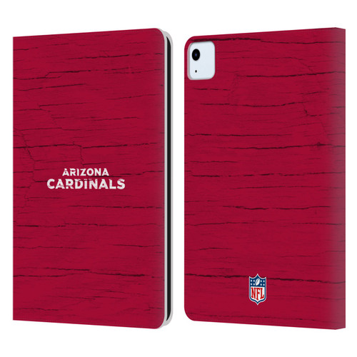NFL Arizona Cardinals Logo Distressed Look Leather Book Wallet Case Cover For Apple iPad Air 2020 / 2022