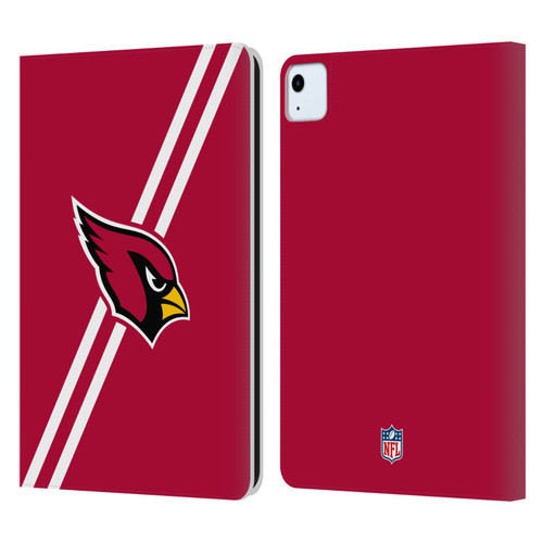 NFL Arizona Cardinals Logo Stripes Leather Book Wallet Case Cover For Apple iPad Air 11 2020/2022/2024