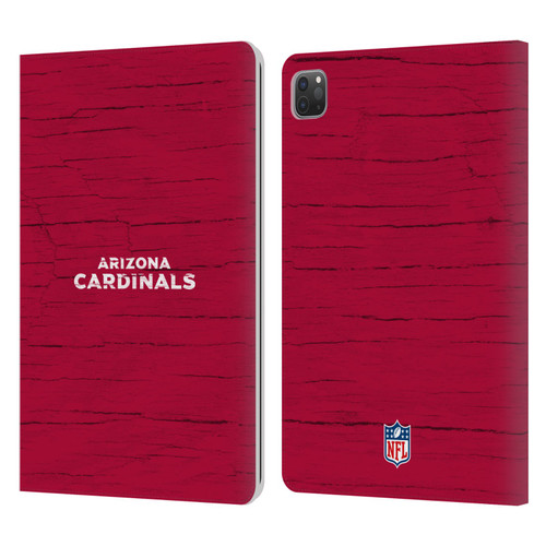 NFL Arizona Cardinals Logo Distressed Look Leather Book Wallet Case Cover For Apple iPad Pro 11 2020 / 2021 / 2022