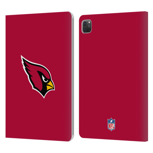 NFL Arizona Cardinals Logo Plain Leather Book Wallet Case Cover For Apple iPad Pro 11 2020 / 2021 / 2022
