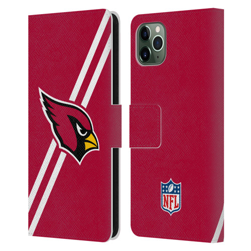 NFL Arizona Cardinals Logo Stripes Leather Book Wallet Case Cover For Apple iPhone 11 Pro Max
