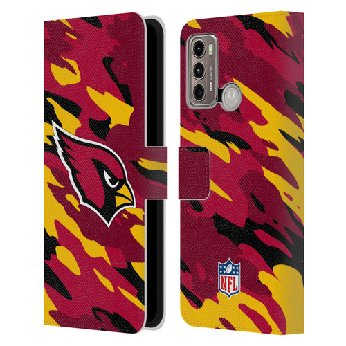 NFL Arizona Cardinals Logo Camou Leather Book Wallet Case Cover For Motorola Moto G60 / Moto G40 Fusion