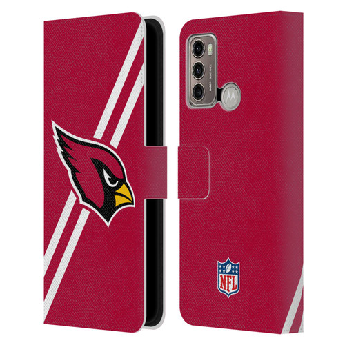 NFL Arizona Cardinals Logo Stripes Leather Book Wallet Case Cover For Motorola Moto G60 / Moto G40 Fusion