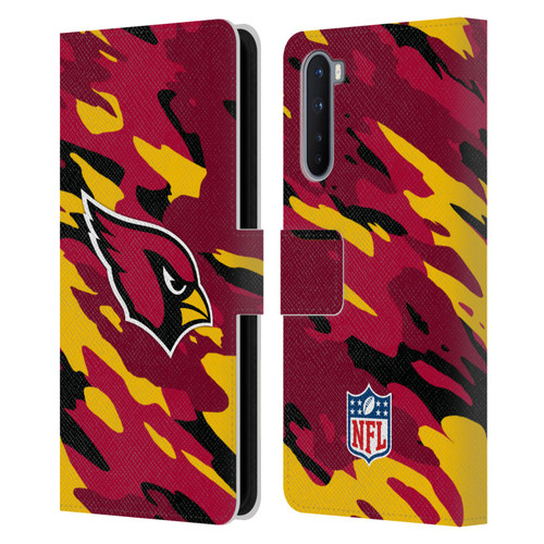 NFL Arizona Cardinals Logo Camou Leather Book Wallet Case Cover For OnePlus Nord 5G