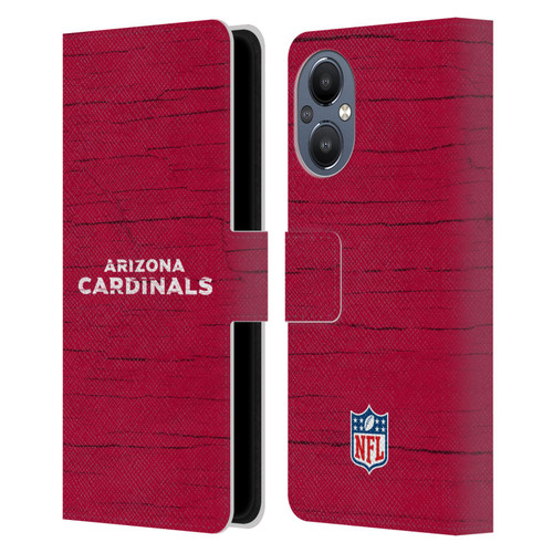 NFL Arizona Cardinals Logo Distressed Look Leather Book Wallet Case Cover For OnePlus Nord N20 5G