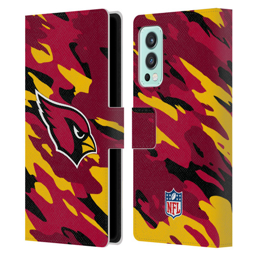 NFL Arizona Cardinals Logo Camou Leather Book Wallet Case Cover For OnePlus Nord 2 5G