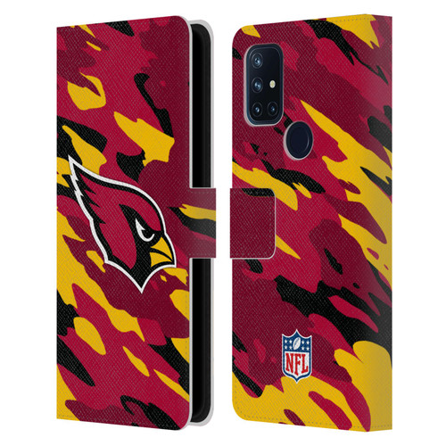 NFL Arizona Cardinals Logo Camou Leather Book Wallet Case Cover For OnePlus Nord N10 5G